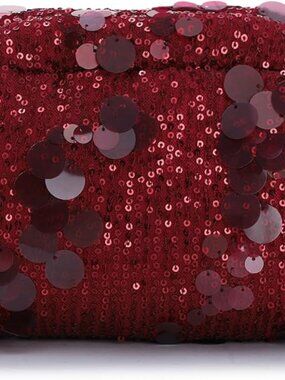 Red Satin Sequin Clutch Brand New